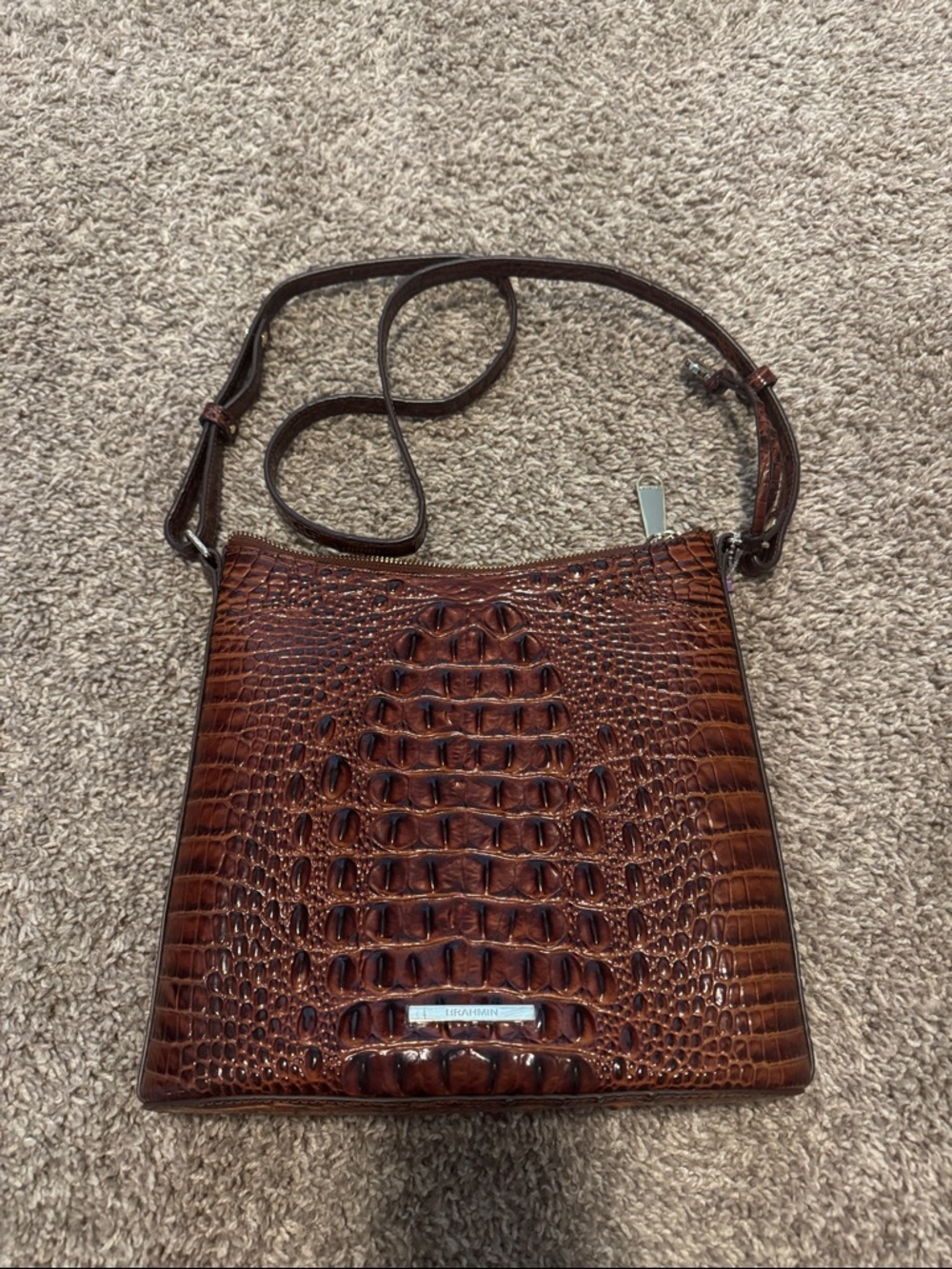 Brahmin Katie Leather Crossbody in Pecan Melbourne